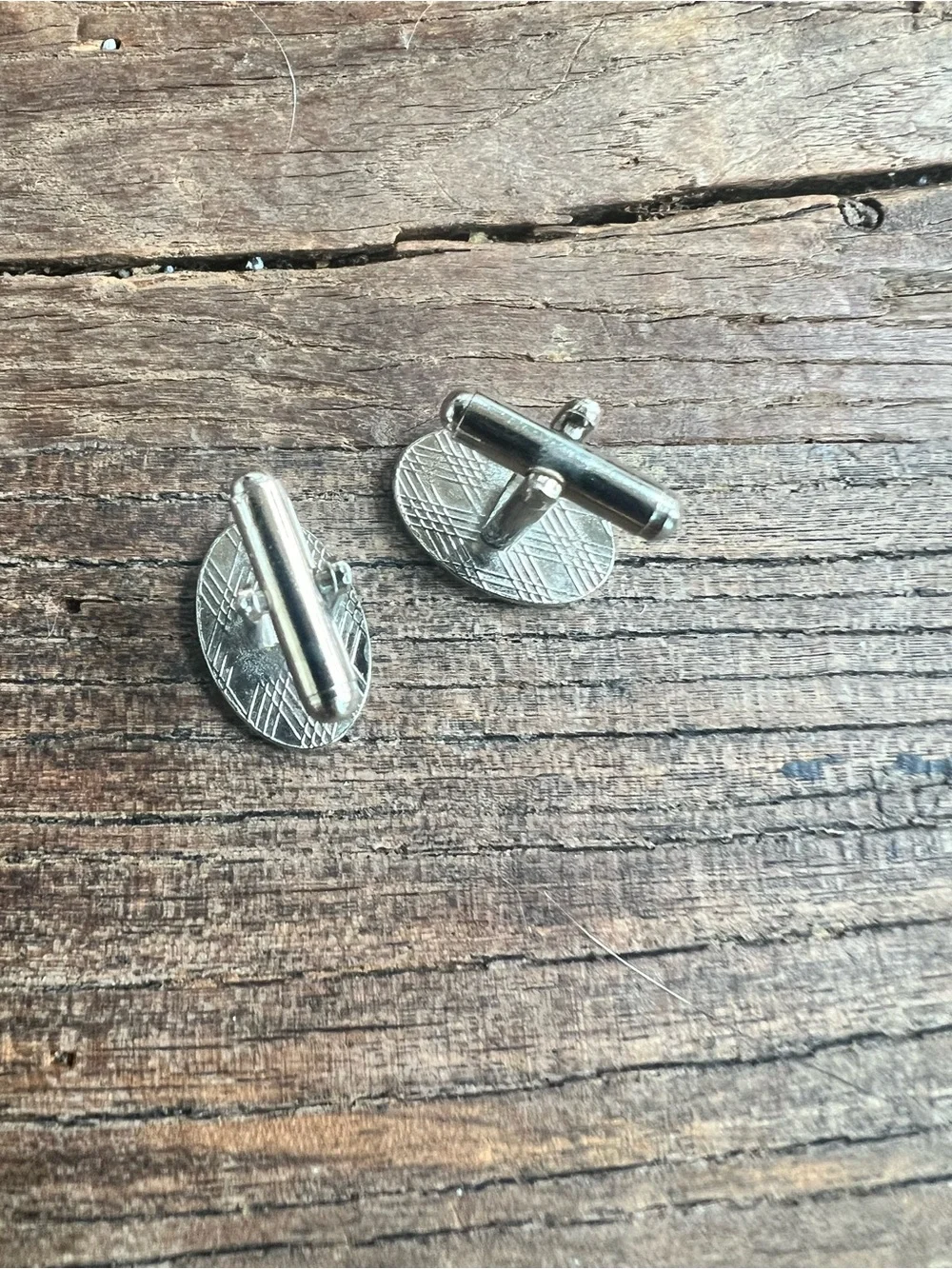 Oval Silver Vintage-Style Cufflinks